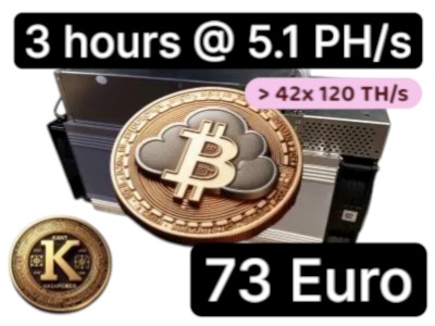 Bitcoin Cloud Mining 1 PH/s 12 hours